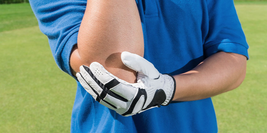patient needing golfer's elbow chiropractor in Austin